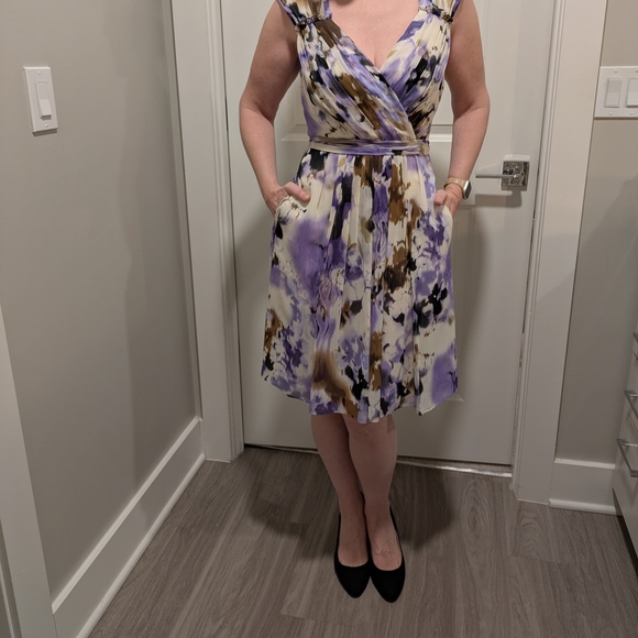 Adrianna Papell Dresses & Skirts - Adrianna Papell Purple and Brown Abstract Party Dress